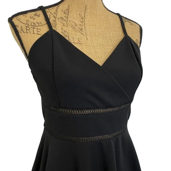 Francesca's Collection Jun & Ivy Black Skater Dress w/ Lattice Cut Outs - size L - Picture 3 of 13